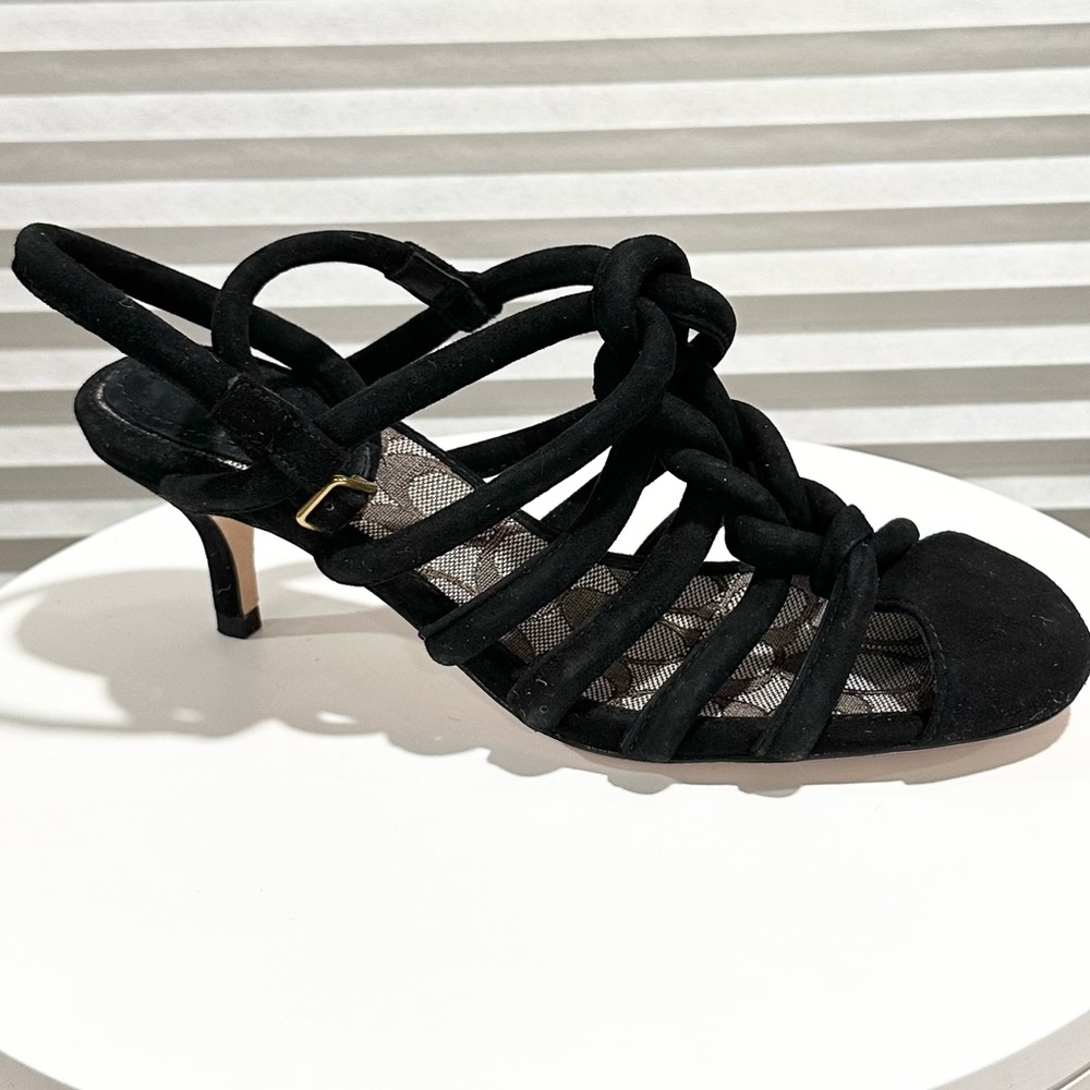 🌸COACH🌸 Black Suede Strappy Sandal Size: 5 - Picture 4 of 11